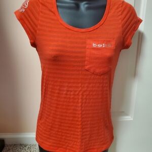 bebe Scoop Neck Striped T-shirt